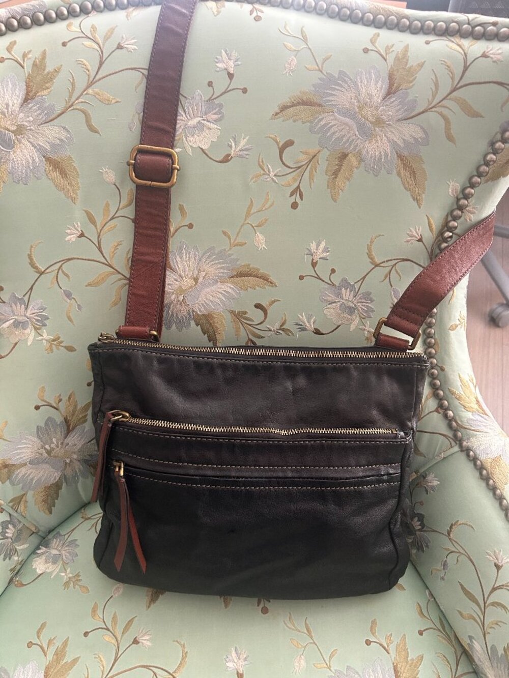 Fossil Corey Leather Crossbody Messenger Bag